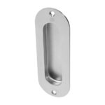 BLU Radiused End Flush Door Pull 40 x 120mm Glue Fix 316 Satin Stainless Steel