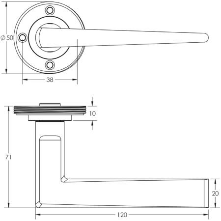 Mayfair Door Handle Lock Backplate Satin Nickel - Image 2