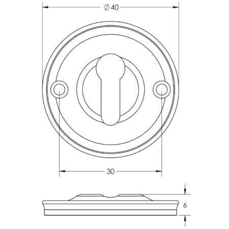 Burlington 40mm Standard Keyway Escutcheon 40MM Satin Brass - Image 2
