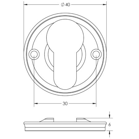 Burlington 40mm Euro Profile Escutcheon 40MM Dark Bronze - Image 2