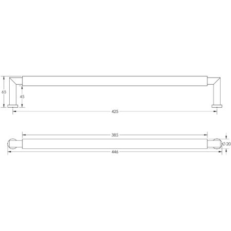 Burlington Westminster Pull Handles 425 X 20mm Bolt Through Antique Brass - Image 2