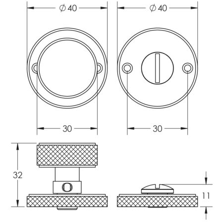 Burlington Westbourne Knurled Turn & Release Satin Nickel - Image 2