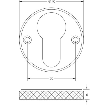 Burlington Westbourne Knurled Euro Profile Escutcheon Antique Brass - Image 2