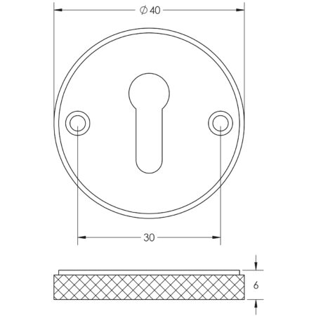 Burlington Westbourne Knurled Standard Keyway Escutcheon Dark Bronze - Image 2