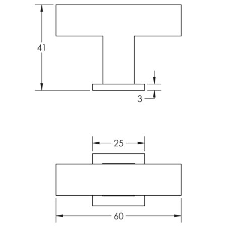 Trafalgar T Bar Square Cupboard Knobs Antique Brass - Image 2