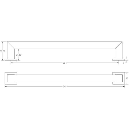 Frelan Burlington Trafalgar Square Cabinet Handles 224mm Dark Bronze - Image 2