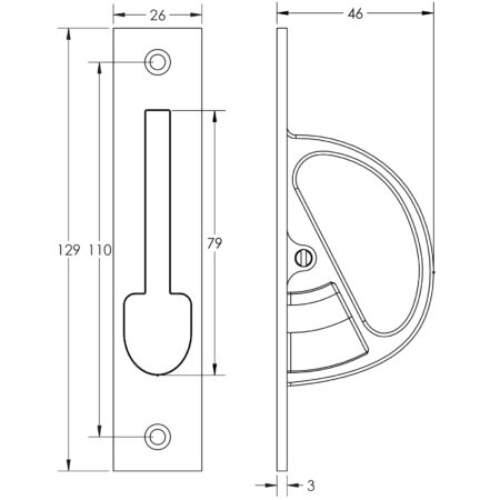 Burlington Sliding Door Edge Pull Satin Nickel - Image 2