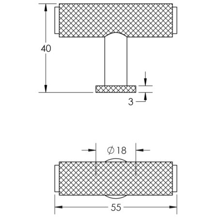 Piccadilly Knurled T Bar Cupboard Knobs Polished Nickel - Image 2