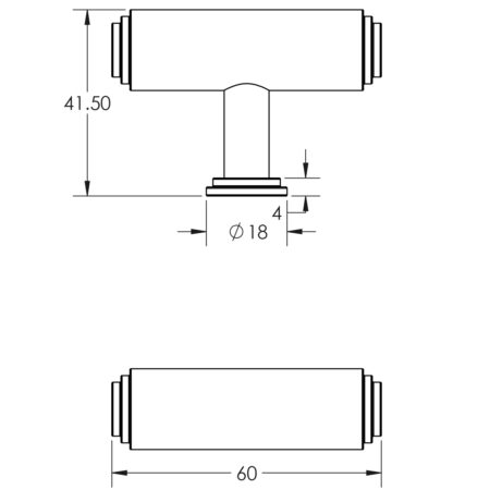 Belgrave T Bar Stepped Cupboard Knobs Polished Nickel - Image 2