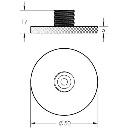 Burlington Knurled Bases to Suit Wall Mounted Doorstops 50mm Dia Polished Nickel - Image 2