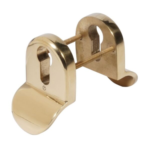 BLU CP76 Euro Profile Cylinder Pull Set Back-to-Back Up 316 Cast Stainless Steel PVD Polished Brass Finish