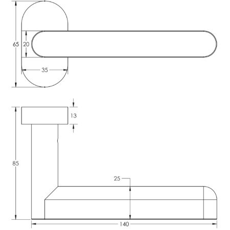 CR-101 Antique Brass Multi Point Oval Rose Door Handle - Image 2