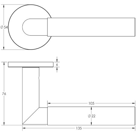 CR-102 Satin Brass Sprung Round Rose Door Handle - Image 2