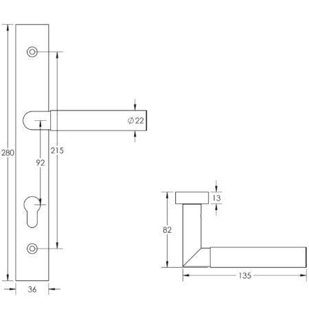 CR-102 Antique Brass Multi Point Backplate Door Handle - Image 2
