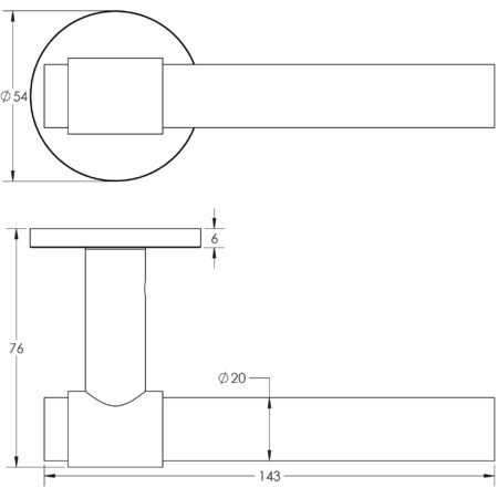 CR-103 Dark Bronze Sprung Round Rose Door Handle - Image 2
