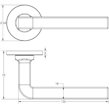 CR-104 Satin Brass Sprung Round Rose Door Handle - Image 2