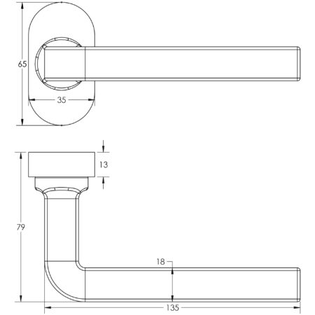 CR-104 Dark Bronze Multi Point Oval Rose Door Handle - Image 2