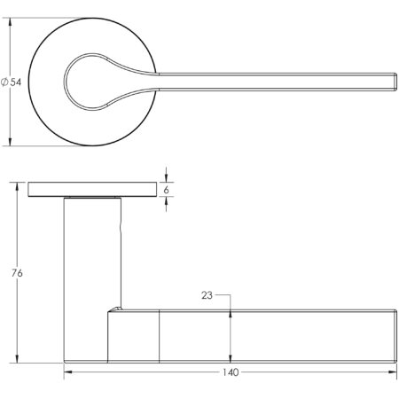 CR-105 Satin Stainless Steel  Unsprung Round Rose Door Handle - Image 2