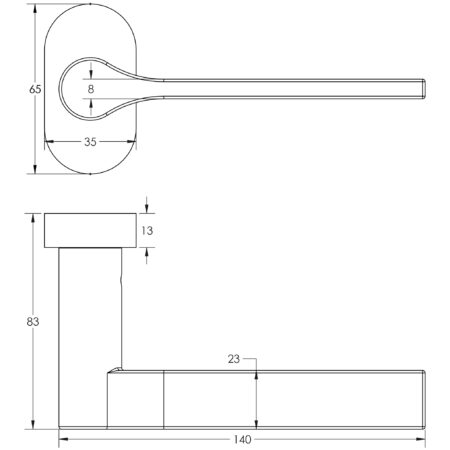CR-105 Antique Brass Multi Point Oval Rose Door Handle - Image 2