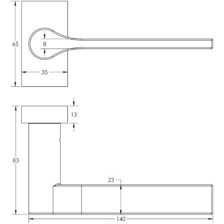 CR-105 Antique Brass Multi Point Rectangular Rose Door Handle - Image 2