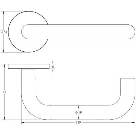 CR-106 Black Fixed Dead Round Rose Door Handle - Image 2