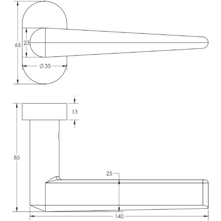 CR-107 Dark Bronze Multi Point Oval Rose Door Handle - Image 2