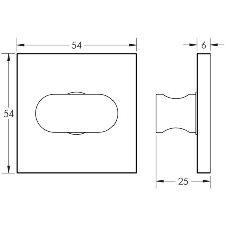 CR-801 Satin Stainless Steel Thumb Turn & Lock Square Rose - Image 2
