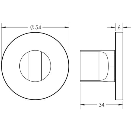 CR-802 Satin Stainless Steel Thumb Turn & Lock Round Rose - Image 2