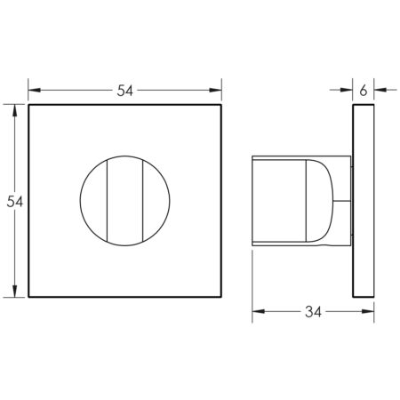 CR-802 Satin Brass Thumb Turn & Lock Square Rose w/ Indicator - Image 2