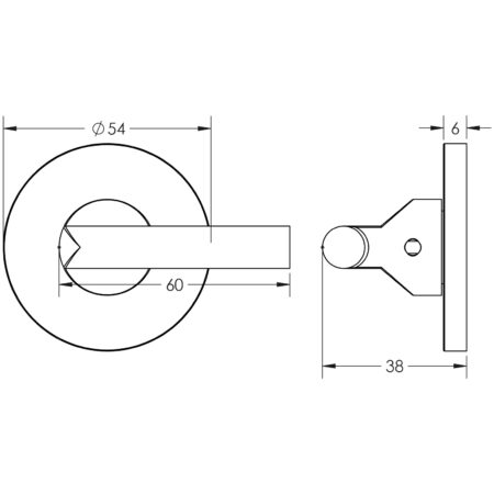 CR-804 Satin Brass Thumb Turn & Lock Round Rose w/ Indicator - Image 2