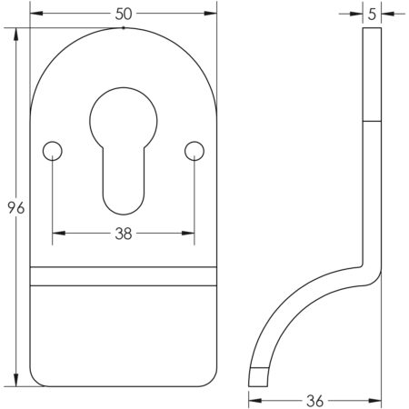 Cylinder Pull Face Fixed Satin Stainless Steel - Image 2