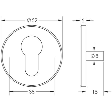 CRES Dark Bronze Euro Escutcheon Lug Fixed - Image 2