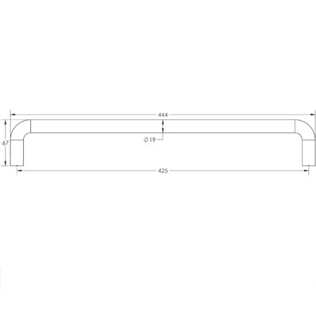 Frelan CRES 425mm Face Fix Black D Shape Pull Handle - Image 2