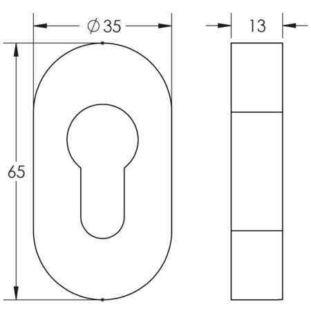 CRES Oval Dark Bronze Euro Escutcheon - Image 2