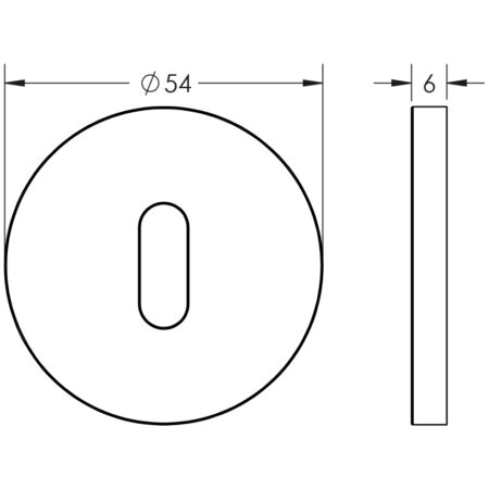 CR-R10 Satin Brass Standard Keyway Round Rose Escutcheon - Image 2