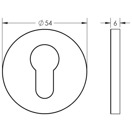 CR-S10 Black Euro Keyway Round Rose Escutcheon - Image 2