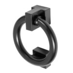 BLU Secret Fix / Bolt Fix Ring Door Knocker - 316 Satin Stainless Steel Matt Black Lacquer Finish