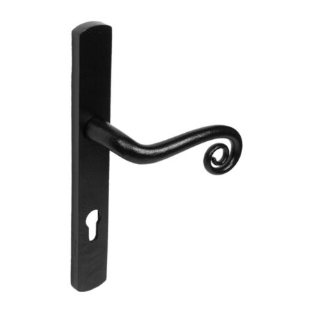 DuraTique CO7300C Left Hand Curly Tail 92mm MPL Door Handle 35 x 268 x 13mm Stainless Steel Textured Matt Black Suit Door Thickness 44-68mm
