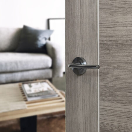 Eco Surf Door Handle Pack (Bathroom Set - 3" CE Bathroom Lock, 3" Fire Rated Hinges x3) - Satin Chrome - Image 6