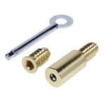 EDWIN Sliding Sash Range - ED33 Detachable Round Sash Stop Solid Brass with a Polished Brass Finish