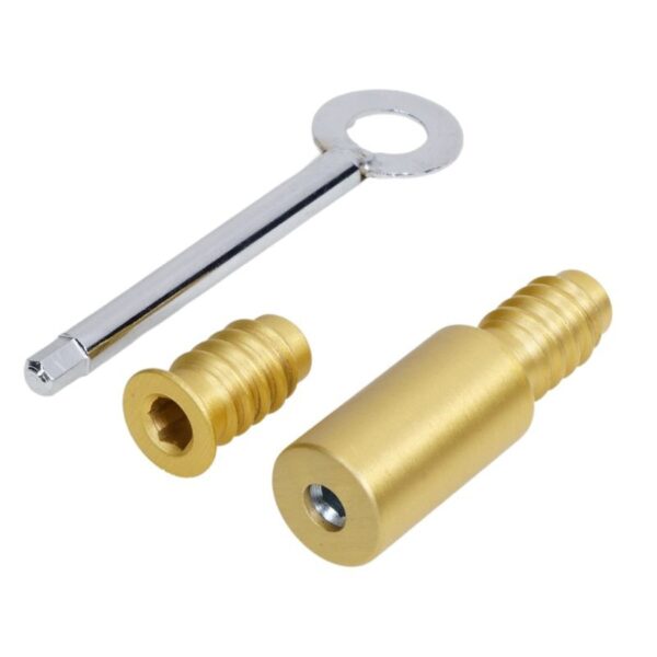 EDWIN Sliding Sash Range - ED33 Detachable Round Sash Stop Solid Brass with a Satin Brass Finish