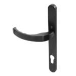BLU EGC096 Ergonomic Lever Door Handle on Backplate Set Visible Fixings 316 Stainless Steel PVD Satin Black Finish