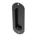 BLU Radiused End Flush Door Pull 40 x 120mm Screw Fix 316 Stainless Steel with a Matt Black Lacquer Finish
