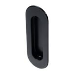 BLU Radiused End Flush Door Pull 40 x 120mm Glue Fix 316 Stainless Steel with a Matt Black Lacquer Finish