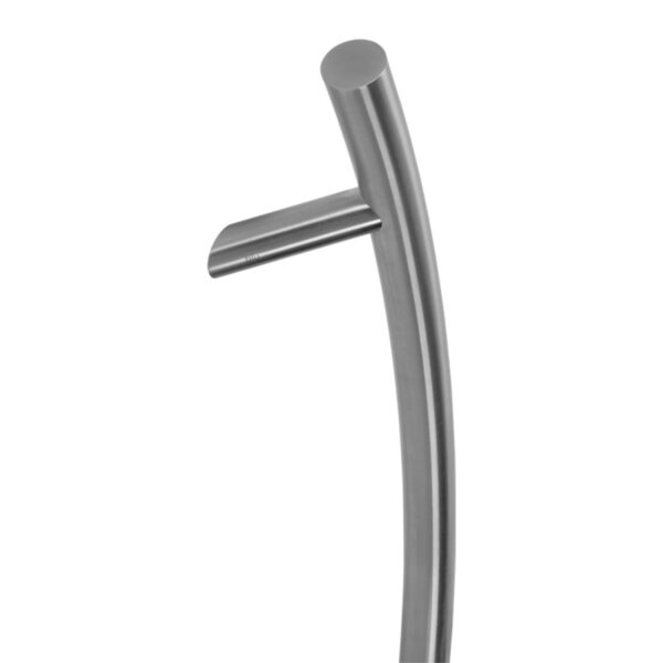 BLU Offset Round Radius 'T' Bar Pull Handle 800mm Secret Fix 316 Satin Stainless Steel
