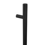 BLU HAB2 Inline Round 'T' Bar Pull Handle 1200mm Long 1000mm Centres 32mm Diameter Universal Fixing 316 Stainless Steel with a Matt Black Lacquer Finish