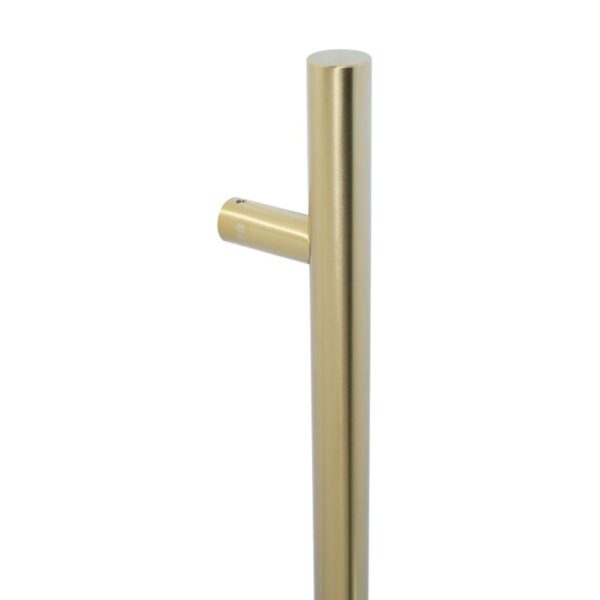 BLU HAB2 Inline Round 'T' Bar Pull Handle 900mm Long 700mm Centres 32mm Diameter Universal Fixing 316 Stainless Steel in a PVD Satin Brass Finish