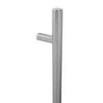 BLU HAB2 Inline Round 'T' Bar Pull Handle 900mm Long 700mm Centres 32mm Diameter Universal Fixing 316 Satin Stainless Steel