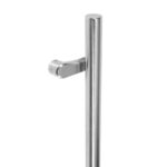 BLU Offset Round Pull Handle 1200mm Universal Fix 316 Satin Stainless Steel