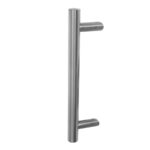 BLU HAB6 Offset Round 'T' Bar Pull Handle 400mm Long 300mm Centres 32mm Diameter Universal Fixing 316 Satin Stainless Steel